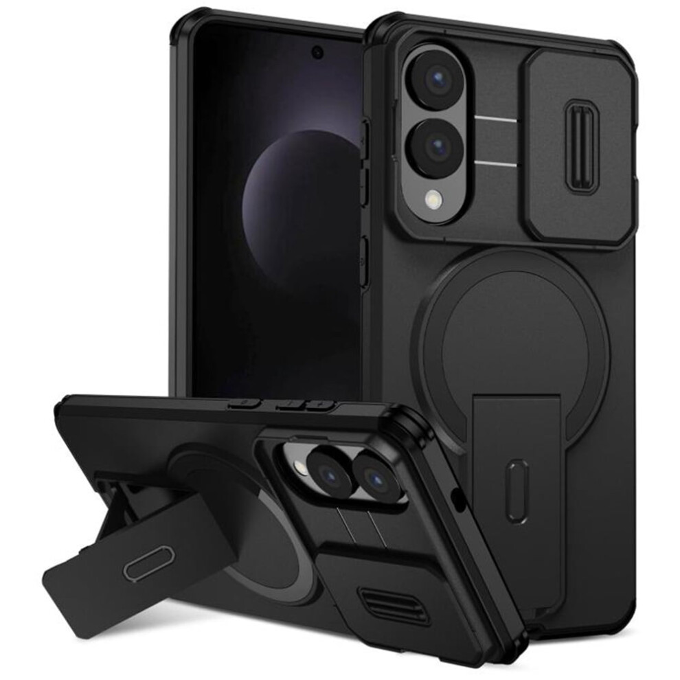 Samsung Galaxy S25 Edge 5G 6.7" Case Â Magsafe, Invisible Fold Holder, Sliding Camera, Shockproof & Dropproof Â Black 9130661975339