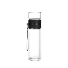 450ml Double-Wall Glass Tea Infuser Bottle with Strainer, Heat-Proof & Leak-Proof, Portable for Office/Travel – Compatible with Loose Leaf Tea