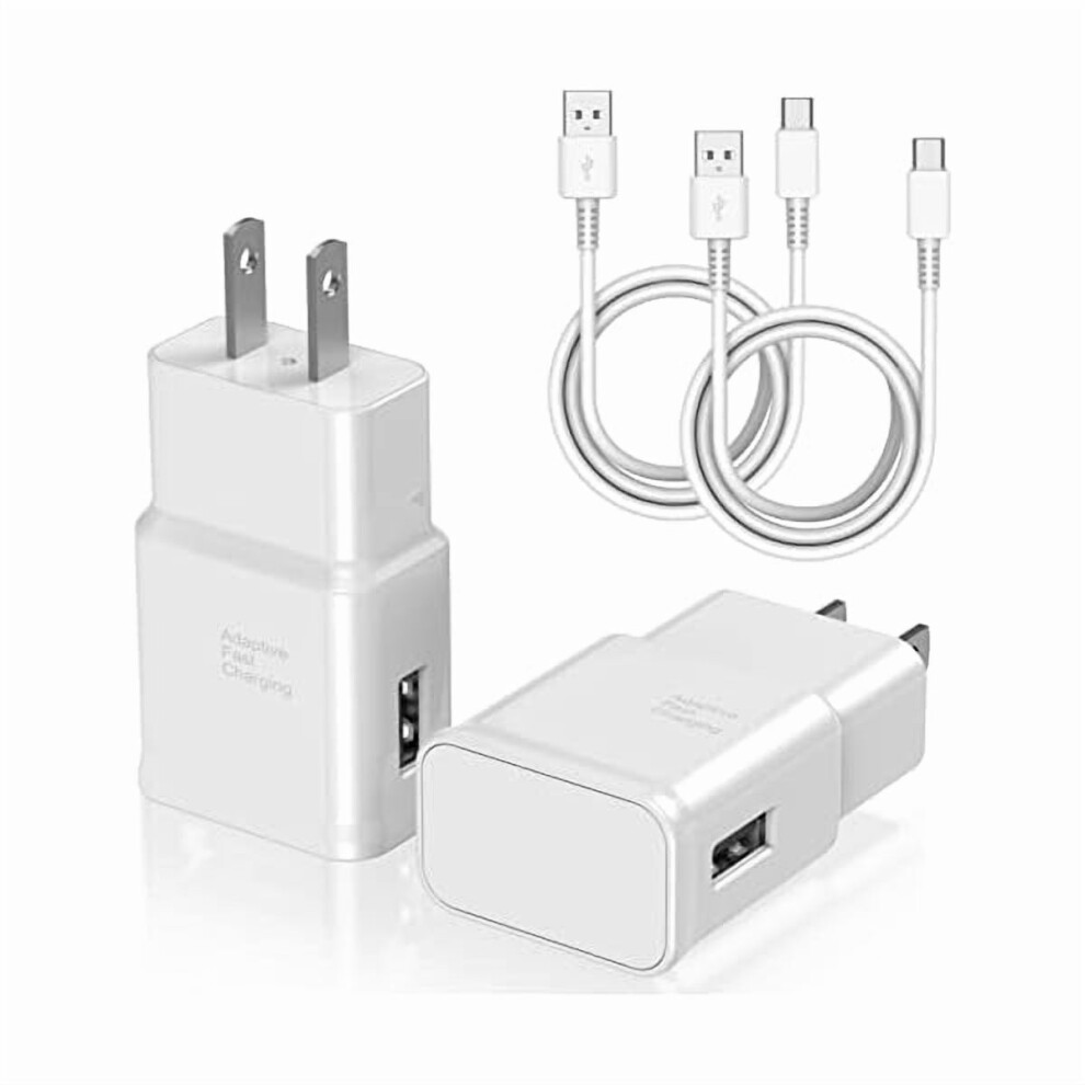 2-Pack Type-C Fast Charger & 10Ft Cable, Compatible With Samsung Galaxy S8-S21, Note 8-10, Pixel 3, Etc. 9152228575004