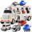 Leikkiambulanssileluauto5-in-1 Kitkavoimalla ja valolla 1