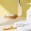 Orange Shoe Brush Soft Bristles Long Handle 7