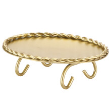 Elegant Brass Coated Dish Alternative Timeless Antique Appeal Iron Pillar Candle Holder Stable And Durable Design Suitable For Weddings And Holidays
