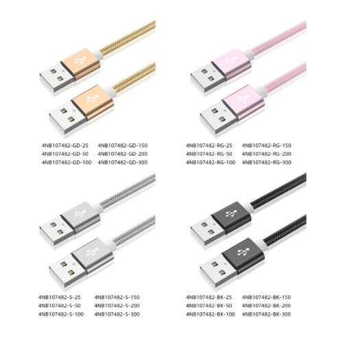 Καλώδιο γρήγορης φόρτισης USB2.0 Ταχύτητα μεταφοράς 480Mbps USB2.0 Αρσενικό σε αρσενικό 2