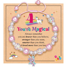 Unicorn Bracelet for Girls Age 3-12 Birthday Anniversary Christmas Gift for Daughter Granddaughter Niece Kids Jewelry Present
