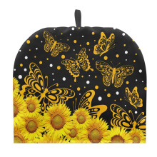 Sunflower Butterfly Tea Cozies for Teapot/Kettle – Dust & Insulating Cover with Hanging Loop, Easy Clean, Compatible with Standard Teapots