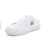 Damslip-on sneakers, anpassningsbar passform med spetsdesign, böjd tå för förbättrad passform, snygga canvas-slip-ins, lätta ortopediska
