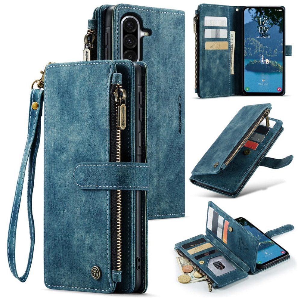 Caseme Wallet Case For Samsung Galaxy A17 4G Â Pu Leather Magnetic Flip, Lanyard, Zipper Card Holder, 6.7" 9170372183968