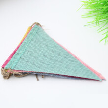 HEMOTON Banderines de tela de lino multicolor, 12 piezas, decoración para fiestas de cumpleaños, bodas y graduaciones, 3,5 m