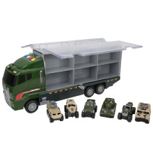 Caminhão militar educativo de brinquedo com função de catapulta e sons realistas. Feito de liga metálica resistente a impactos e com vagas de