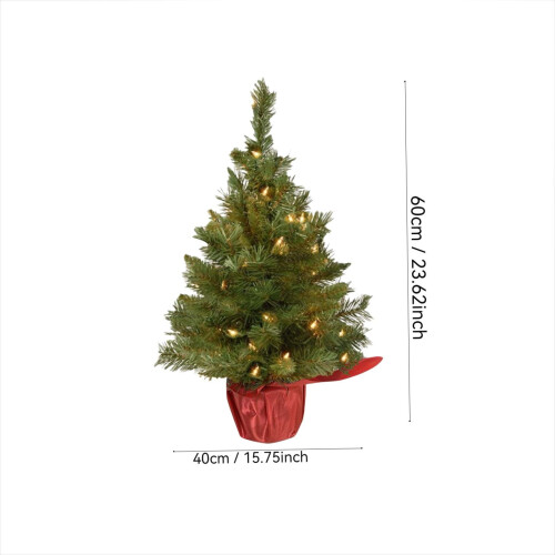 Pre-Lit Tabletop Christmas Tree Warm White LED PVC PE Tips 1