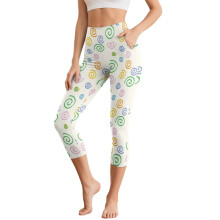 Abstraktit taidetta esittelevät caprileggingsit naisille, korkeavyötäröiset, XL