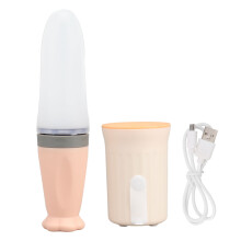 Biberon con cucchiaio a pressione per neonati, in silicone alimentare, con sistema anti-soffocamento e a prova di perdite, senza BPA, facile da