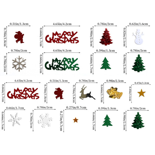 Weihnachtskonfetti aus Kunststoff, Schneeflocken & Weihnachtsmänner (1 Packung) 2