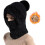 Gorro feminino 3 em 1 de tricô com cachecol e proteção facial. 1