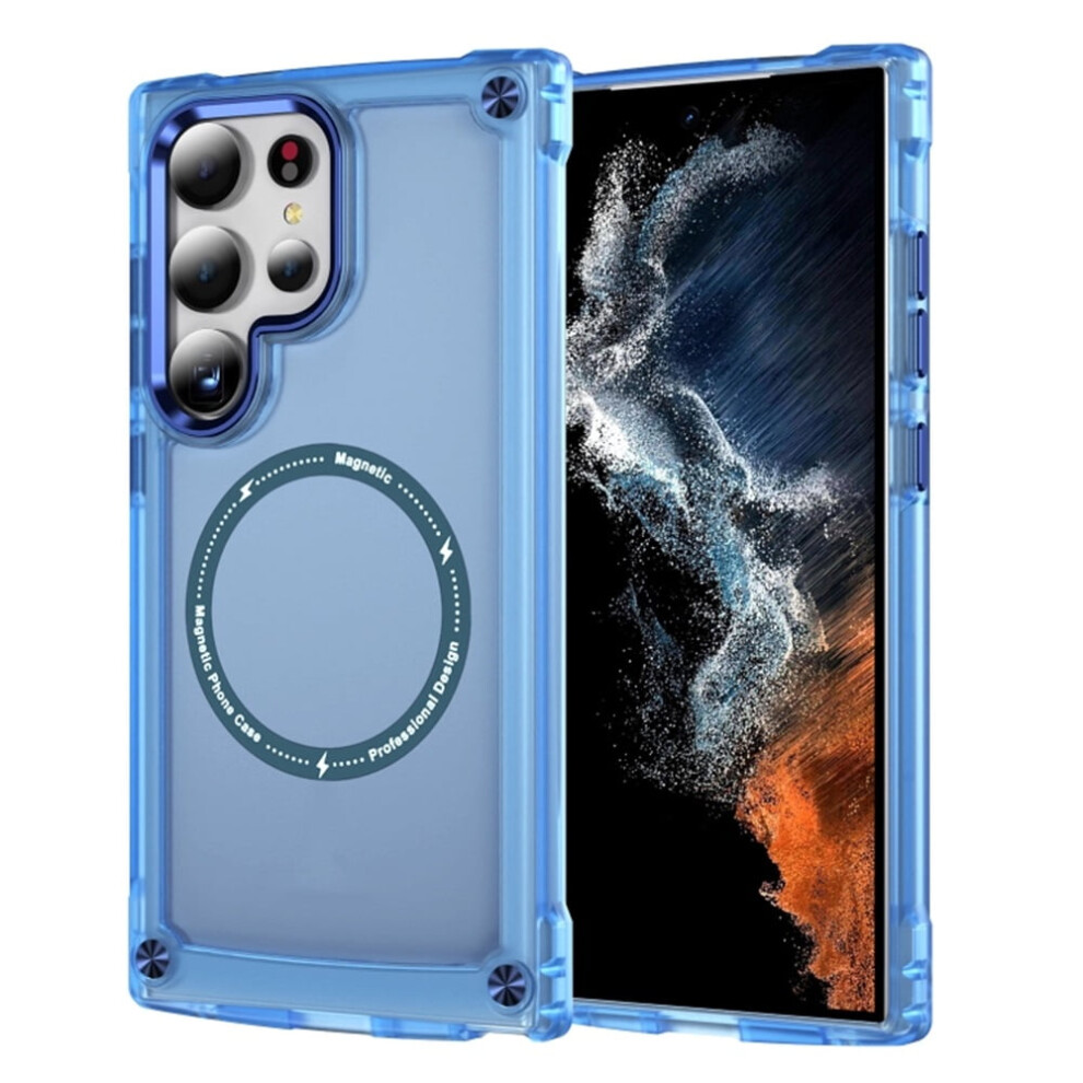 Shockproof Slim Magnetic Case For Samsung Galaxy S25 Ultra 6.9" – Compatible With Magsafe, Translucent Matte Blue 9152228578784