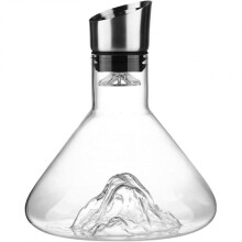 Decantóir Fíona le hAeraitheoir, Carafe Fíona Gloine Criostail Séidte de Láimh le haghaidh Scagacháin Cruach Dhosmálta, Decantóir Fíona