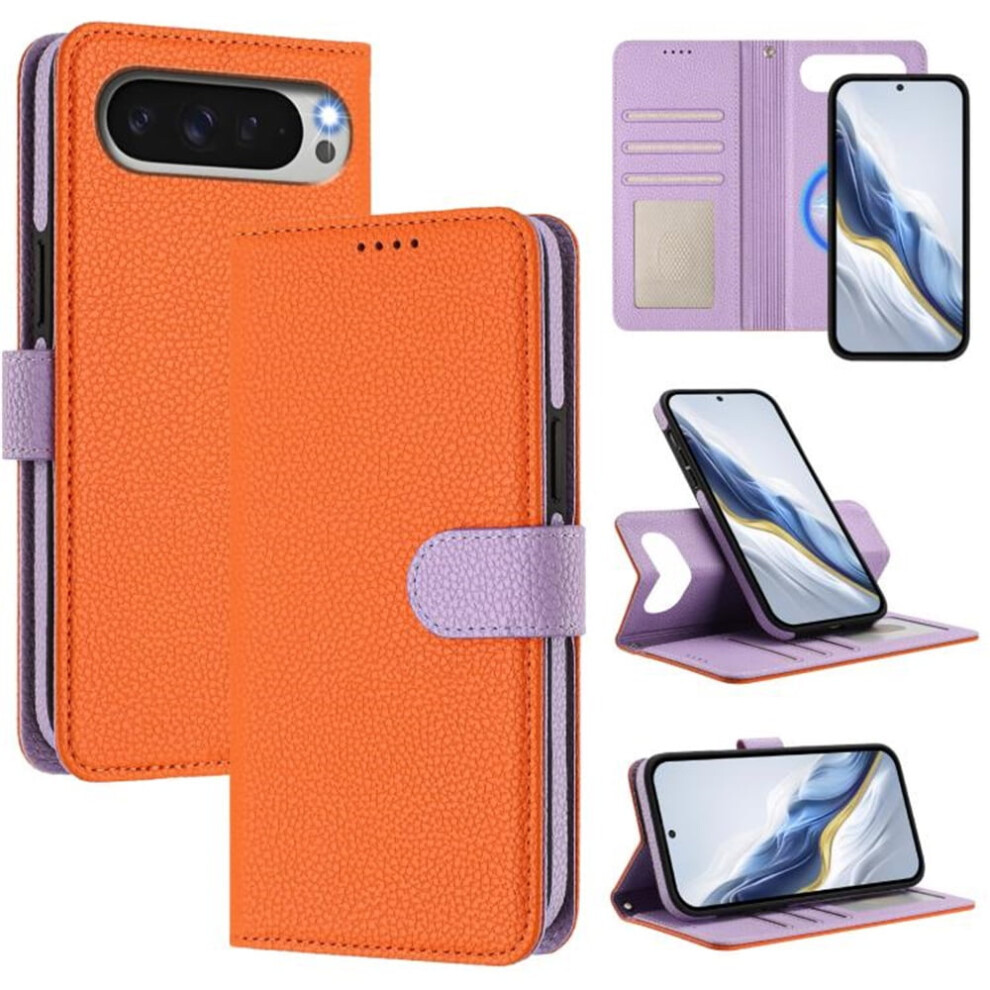 Rfid Blocking 2-In-1 Detachable Wallet Case With Wrist Strap For Google Pixel 10 Pro Xl, Orange 9165521688043