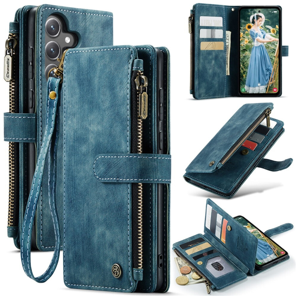 Caseme Wallet Case For Samsung Galaxy S23 Fe (6.4") Â Pu Leather, Magnetic Flip, Lanyard Strap, Zipper Card Holder 9165521688463