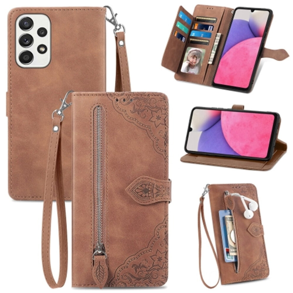 Compatible With Samsung Galaxy A33 5G Case Â Pu Leather Magnetic Flip Wallet With Lanyard, Zipper Card Holder & Wristlet 9165521688241