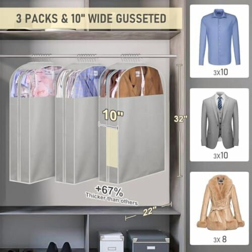Garment Bags for Hanging Clothes32Inch Grey3Pack 1