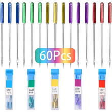60 Pieces Sewing Machine Needles Universal Regular Point Machine Needles for Singer, Brother, Janome, (5 Colors)