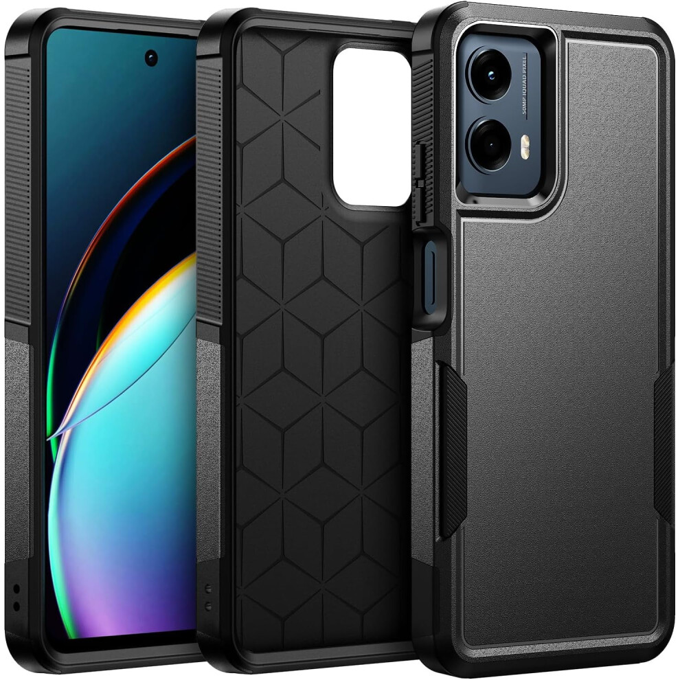 Shockproof Rugged Phone Case For Moto G 5G 2024 & Moto G Play 5G 2024 Â Military-Grade Drop Protection (Black) Black 9152228578739