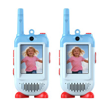 Kids Video Walkie Talkies 2-Pack, Rechargeable Handheld Intercom Toys for Indoor/Outdoor, Camping, Hiking – Compatible with AA batteries