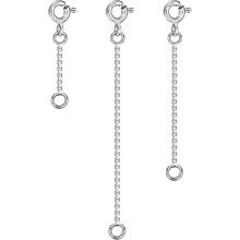 Necklace Extender White Gold Chain Extender 925 Sterling Silver Necklace Bracelet Anklet Extenders Chain Extension for Jewelry Making (1 2 3 inch)