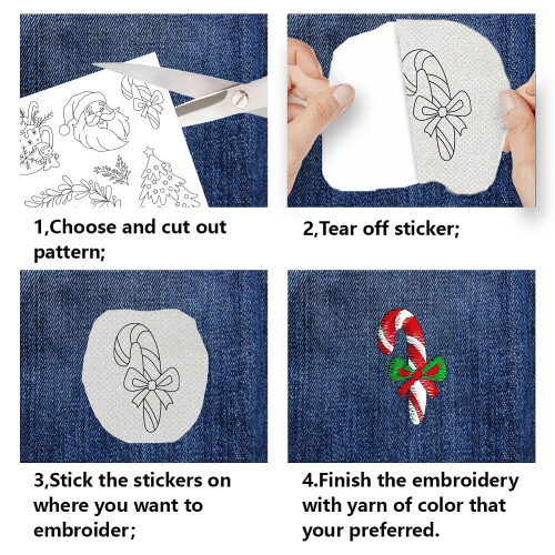 Modèles de broderie Stick and Stitch solubles dans l'eau 2