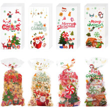 100 sacchetti di cellophane natalizi con laccetto – Sacchetti di plastica per caramelle, biscotti e confezioni regalo per bomboniere e decorazioni