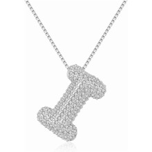 Gold Bubble Letter Necklace for Women – Initial Pendant