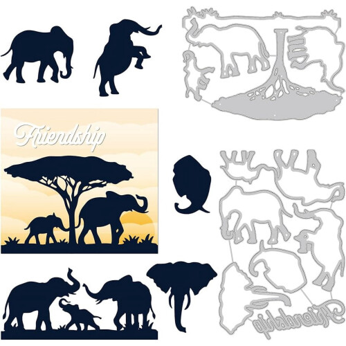 Μήτρες κοπής Elephant Silhouette, πάχους 0,08 cm, για Scrapbooking και διακόσμηση φωτογραφιών –