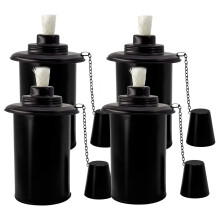 Outdoor Dining Torch Solution with Easy Pour System, Torch Replacement Canisters for Patio Garden Decor, Refillable Torches with Fiberglass Wick,