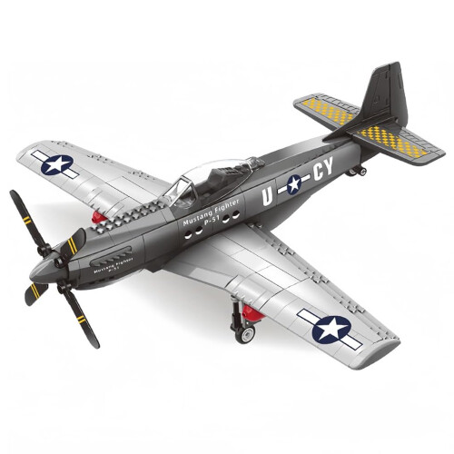 Σετ Κατασκευής Μαχητικού Αεροπλάνου WW2P-51Mustang για Αγόρια Ενήλικες Συμβατά με Lego