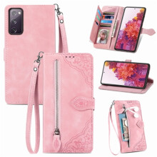 Compatible with Samsung Galaxy S20 Ultra 5G 6.9" PU Leather Magnetic Flip Wallet Case with Lanyard, Wristlet & Zipper Card Holder