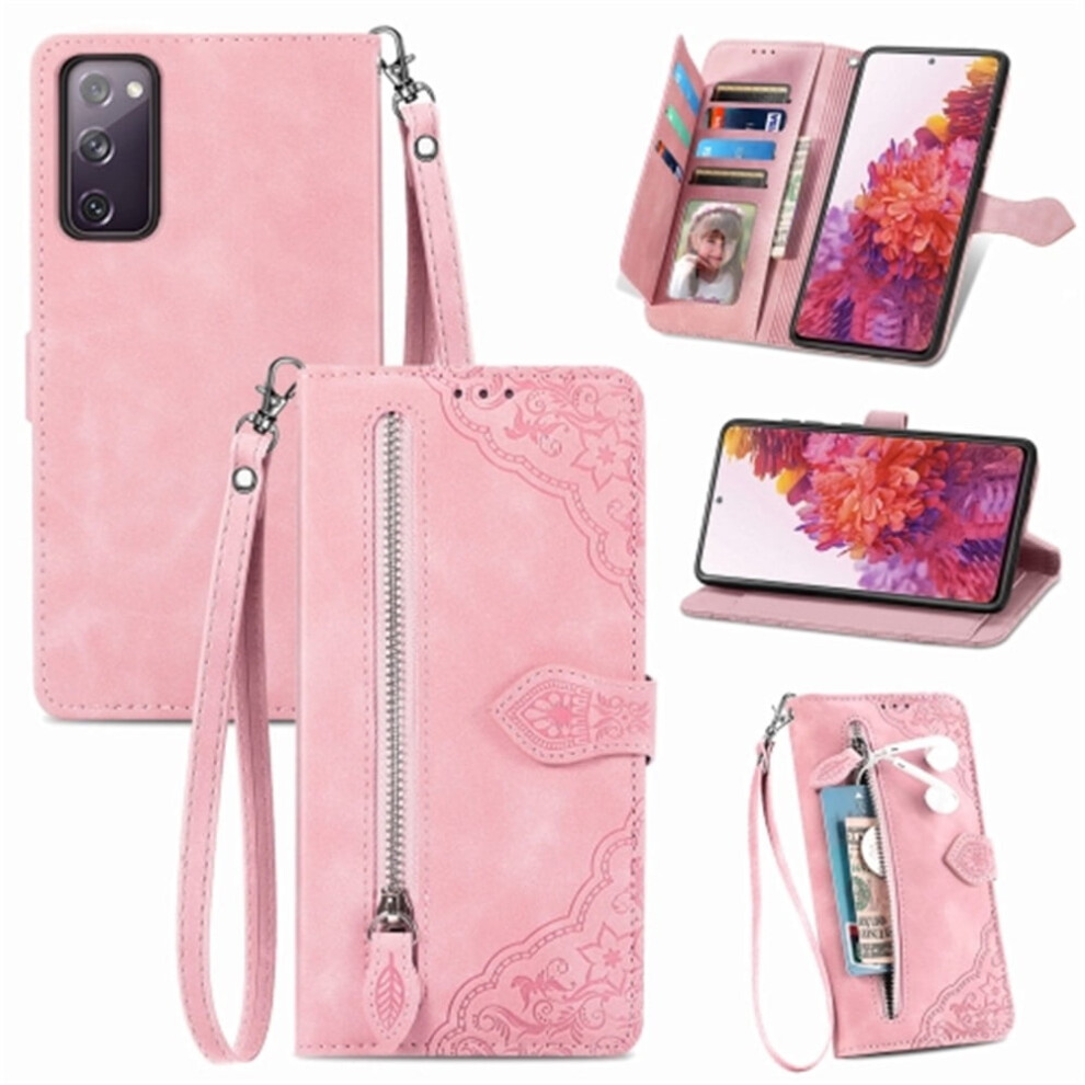 Compatible With Samsung Galaxy S20 Ultra 5G 6.9" Pu Leather Magnetic Flip Wallet Case With Lanyard, Wristlet & Zipper Card Holder 9130661974363