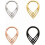 16GA 316L Stainless Steel Triple Cross Pattern Weave Teardrop Shaped Hinged Segment Ring 3