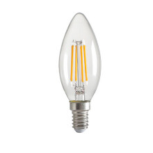 Bec cu filament LED alb cald cu soclu E14, fără pâlpâire, lumină de lumânare de 4 W, fără reglare a intensității luminoase, iluminare la