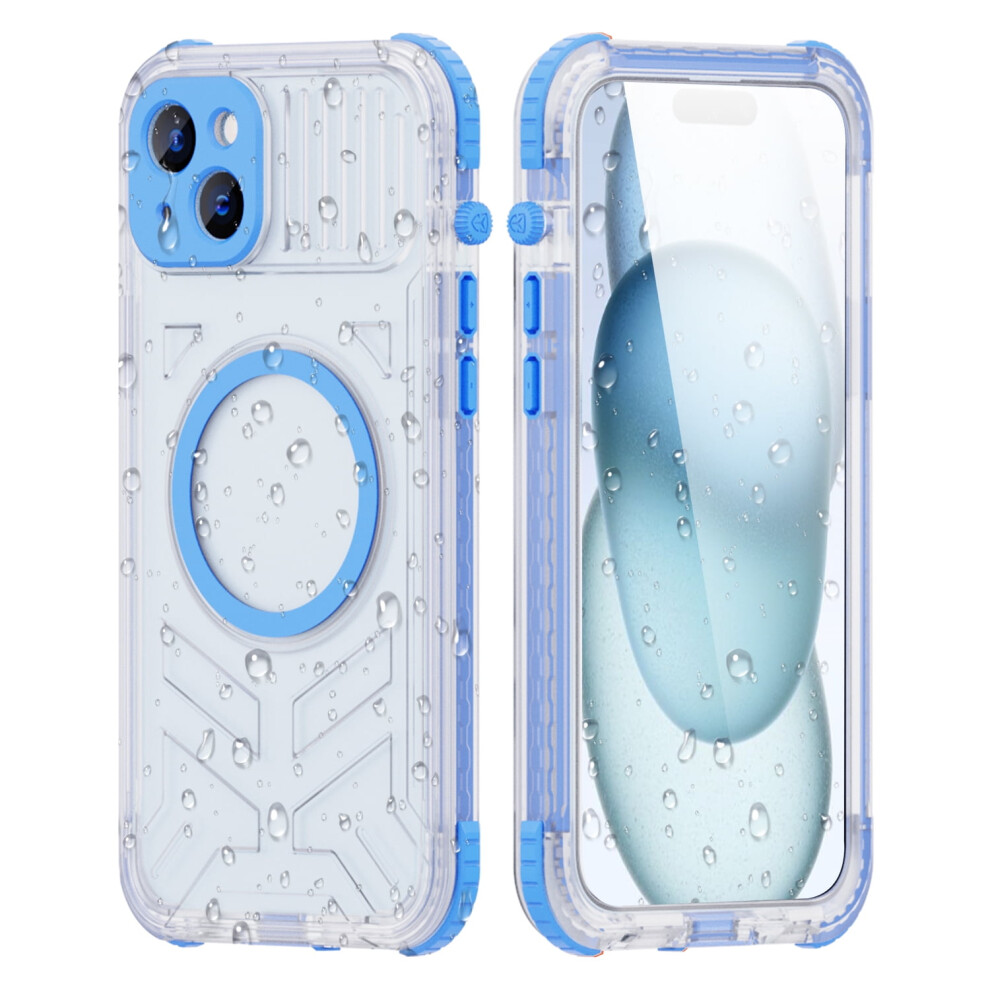 Allytech Ip68 Waterproof Case For Iphone 15 Â Built-In Screen Protector, Wireless Charging, Shockproof Transparent Matte Hybrid Case, Dark Blue 9165521690053