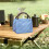 Gestreifte, isolierte Lunchtasche, blau, wiederverwendbar, 12 l 5