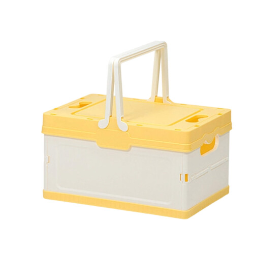 Boîte de rangement pliable de camping jaune (1 pièce)
