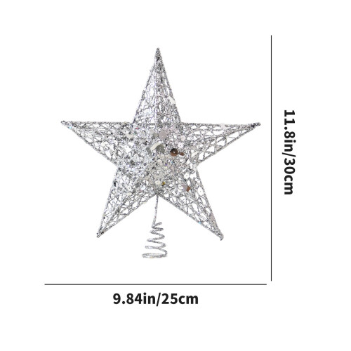 Baumspitze aus Eisen mit Glitzerstern, 30 cm 2