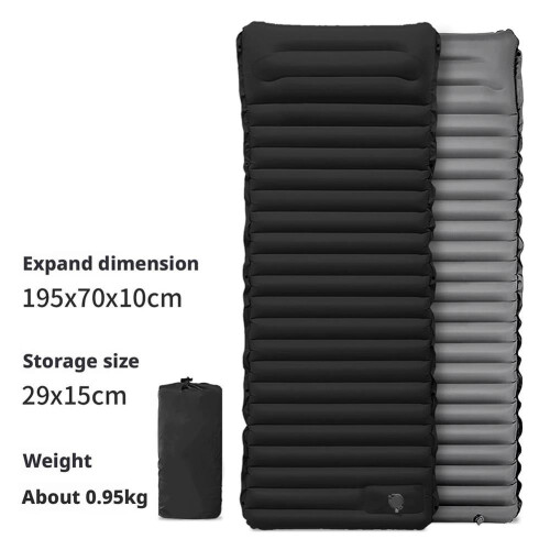 Zelfopblazend campingmatras met ingebouwde voetpompღ 2