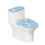 Toilettensitzbezug aus Polyester, hellblaues Hasenmotiv 1