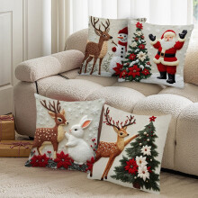 Poszewki na poduszki Tupukom Christmas 18x18 cali, zestaw 4 sztuk
