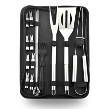 Ensemble d'accessoires pour barbecue, outils de grillade en acier inoxydable résistant à la rouille pour une utilisation en extérieur, poignées