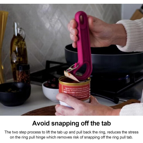 2pcs Easy-Open Loop Pull Can Openers, J-Hook Design, No-Slip Ergonomic Grip, Compatible with Soda/Tin/Bottle Lids 2