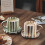 Vintage striped ceramic teacup and saucer set2-piece 2