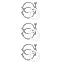 6Sets Silver Stainless Steel Tri Clamp Fittings with Silicone Gasket