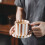 Vintage striped ceramic teacup and saucer set2-piece 3